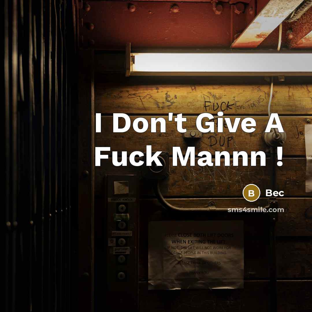 “I Don't Give A Fuck Mannn !” quote by Bec