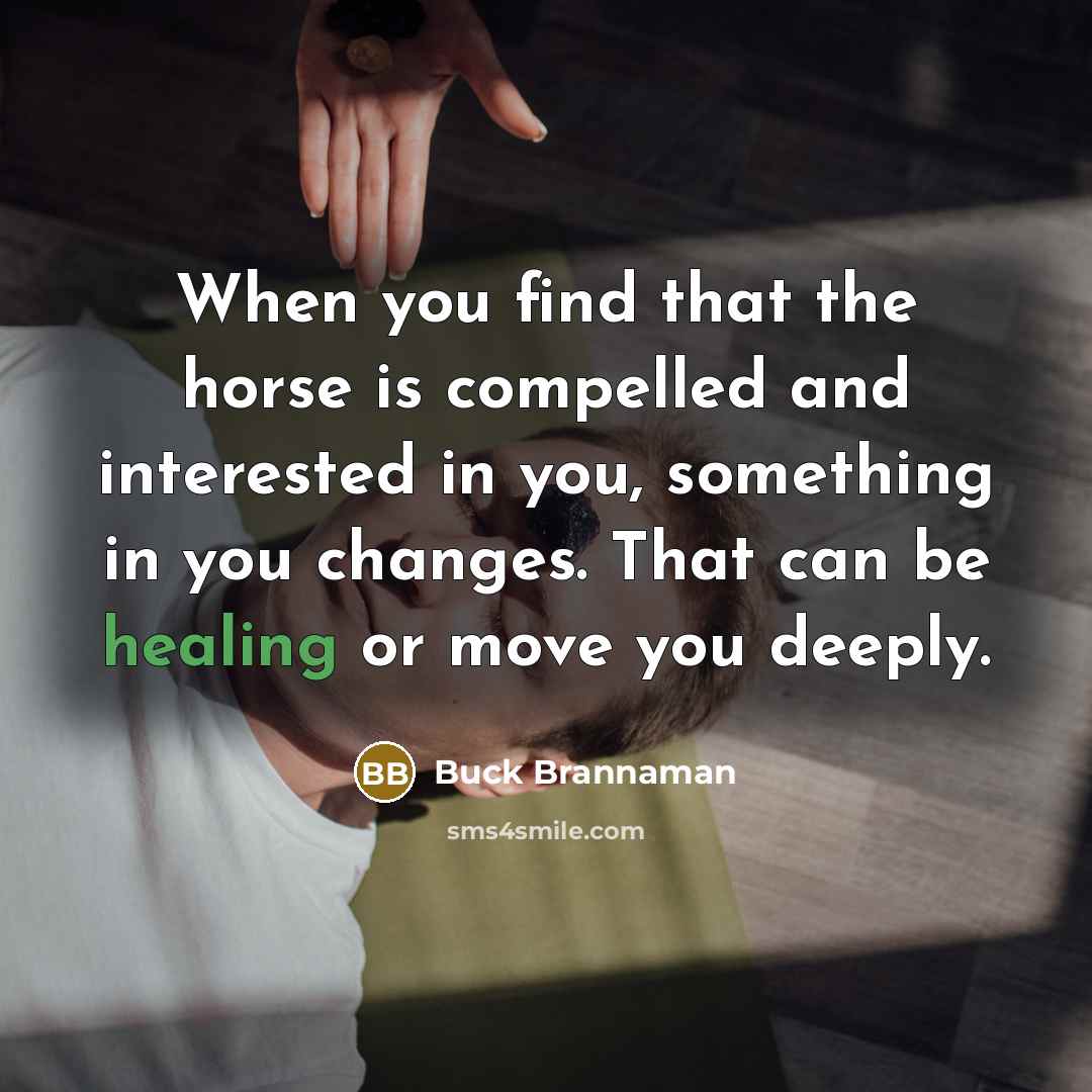 “When you find that the horse is compelled and interested…” quote by Buck Brannaman