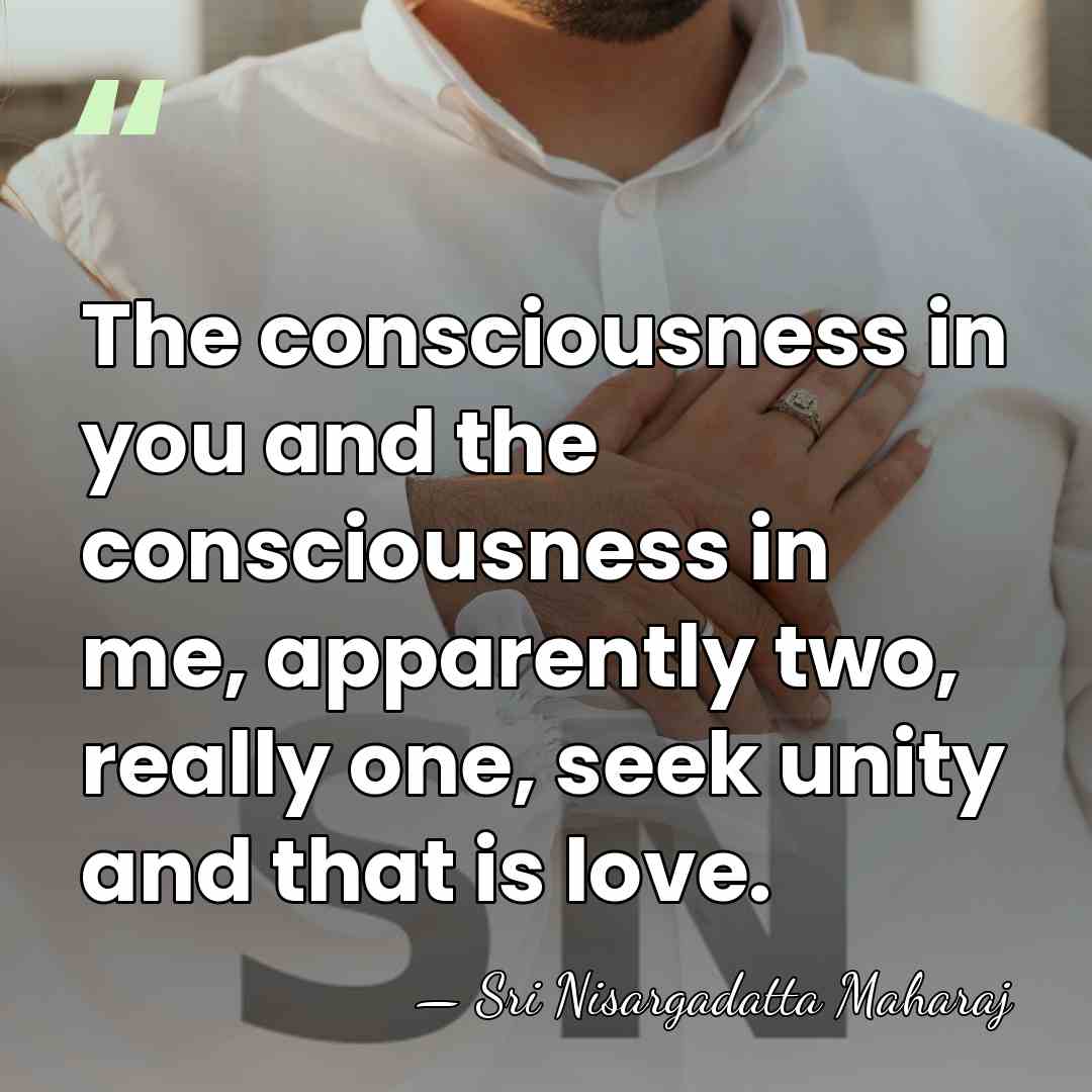 The consciousness in you and the consciousness in me, apparently two, really&hellip; - Sri Nisargadatta Maharaj