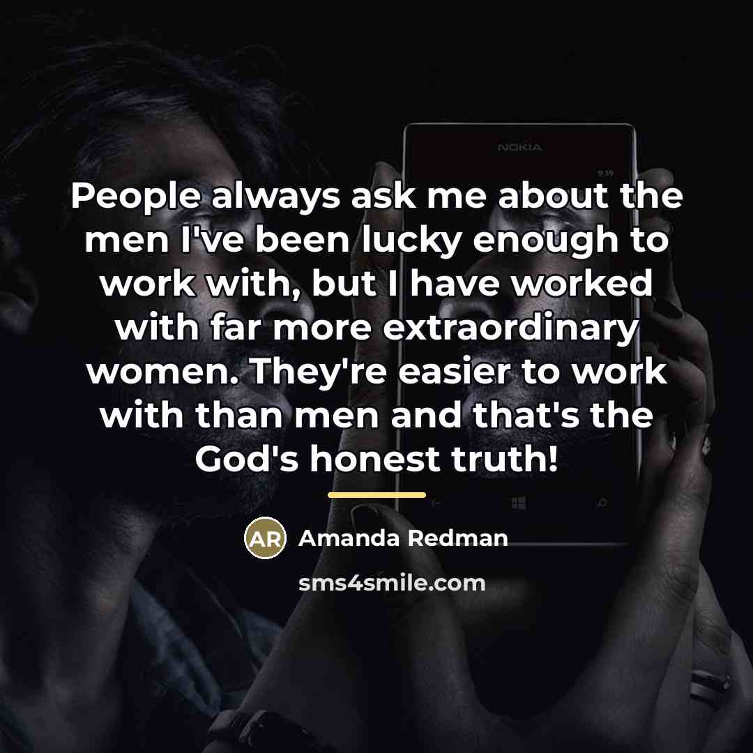 “People always ask me about the men I've been lucky…” quote by Amanda Redman