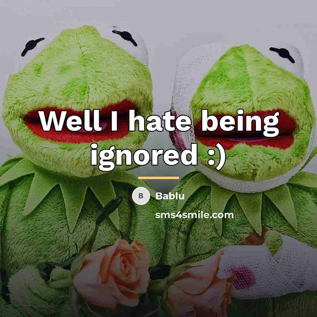 “Well I hate being ignored :)…” quote by Bablu