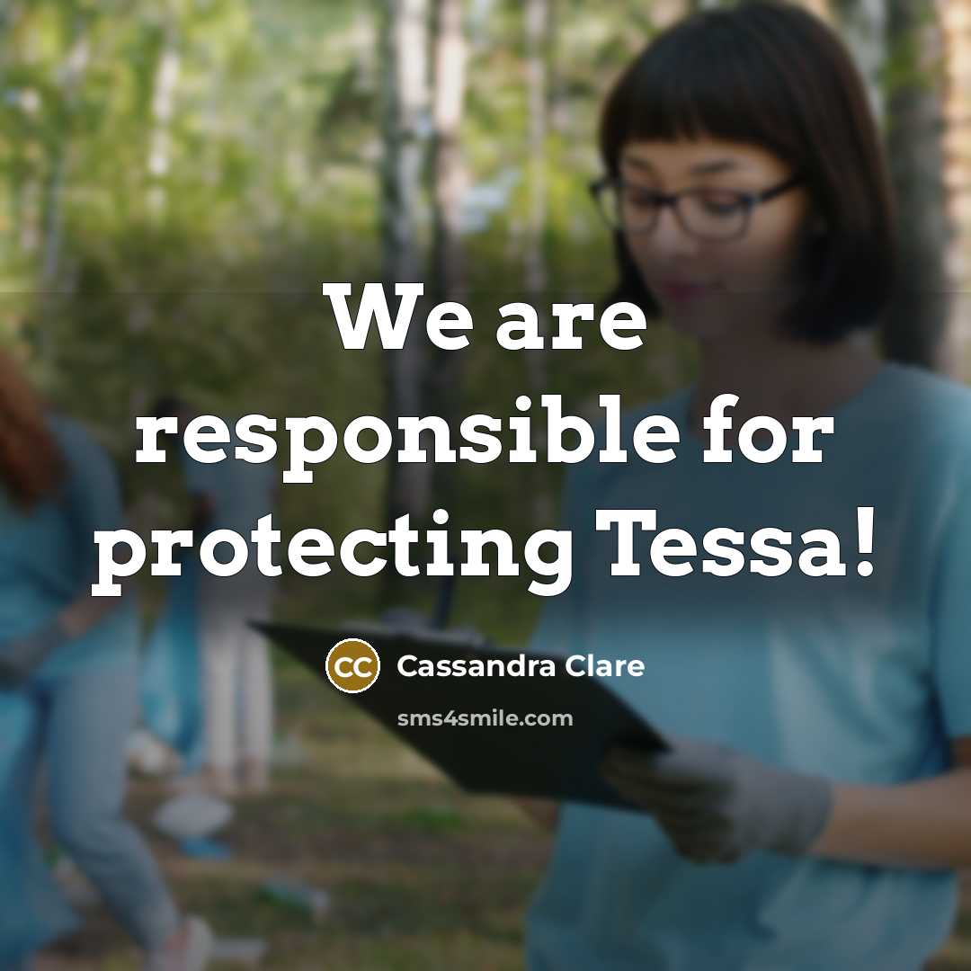 “We are responsible for protecting Tessa!…” quote by Cassandra Clare