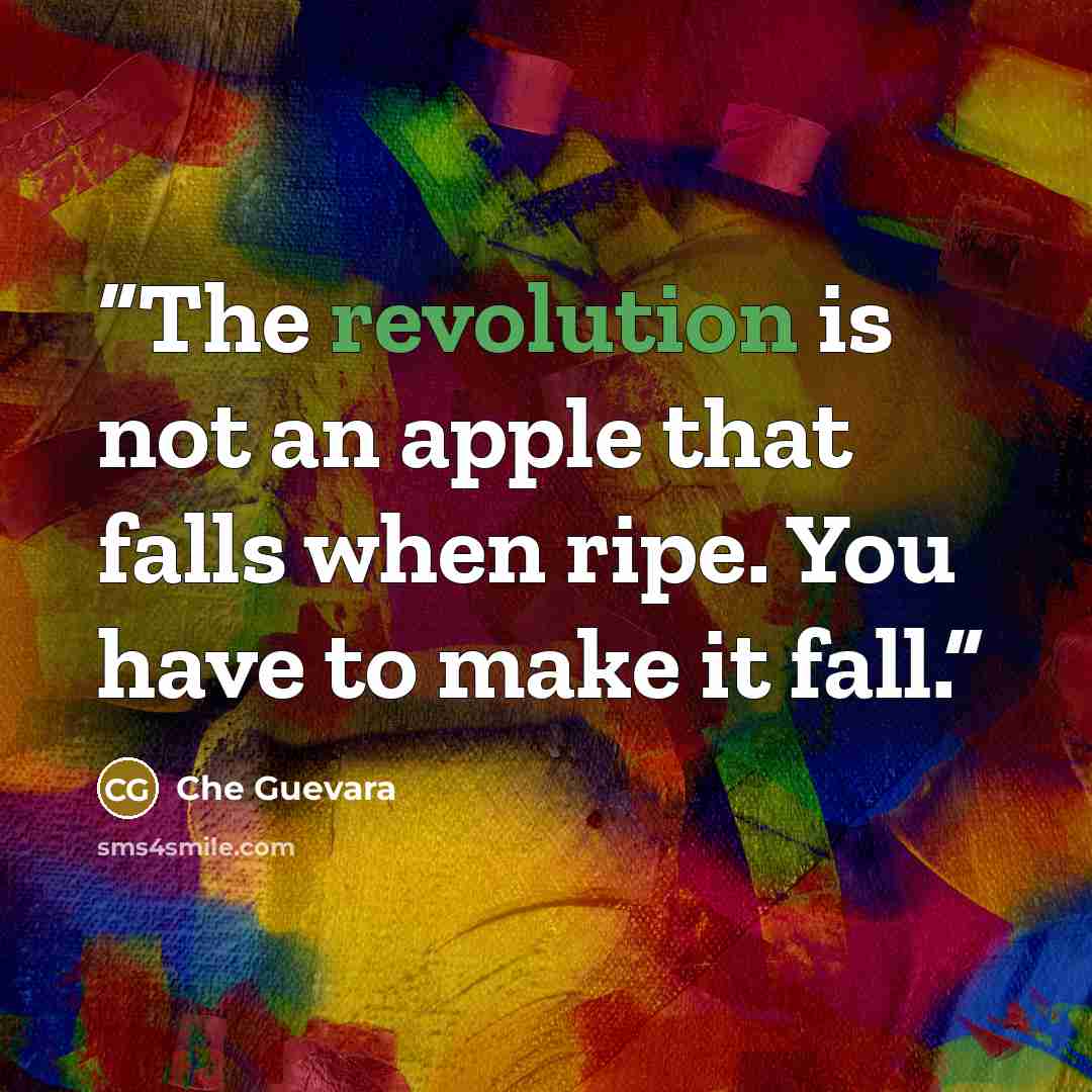 “The revolution is not an apple that falls when ripe. You have to make it fall.” quote by Che Guevara