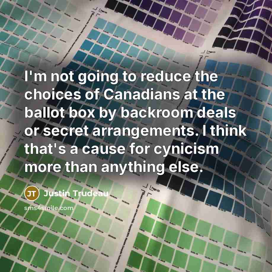 “I'm not going to reduce the choices of Canadians at…” quote by Justin Trudeau