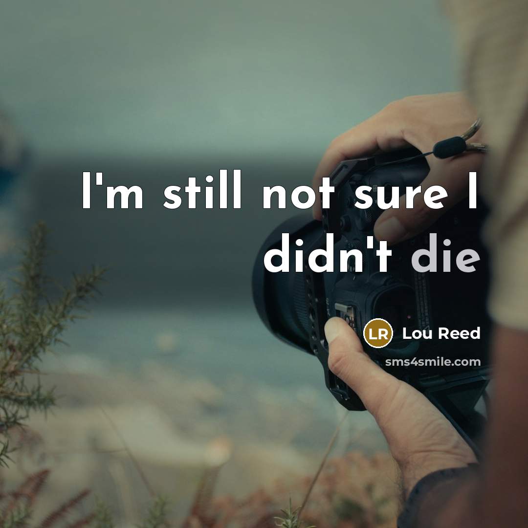 “I'm still not sure I didn't die…” quote by Lou Reed