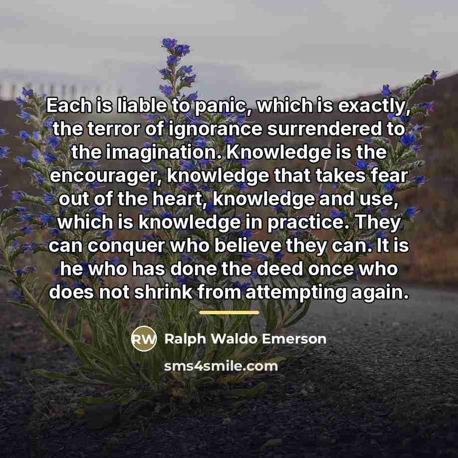 “Each is liable to panic, which is exactly, the terror…” quote by Ralph Waldo Emerson