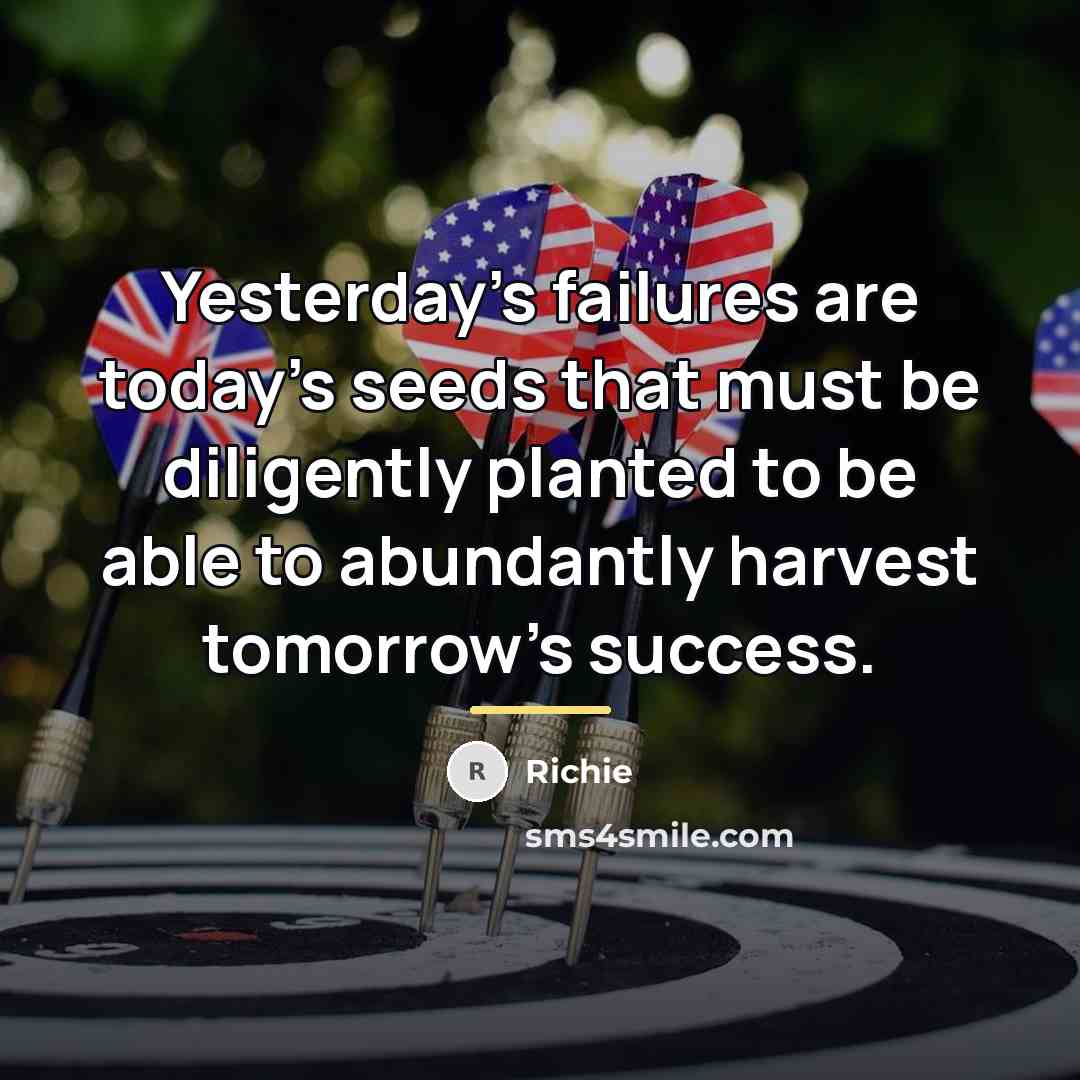 “Yesterday's failures are today's seeds that must be diligently planted…” quote by Richie