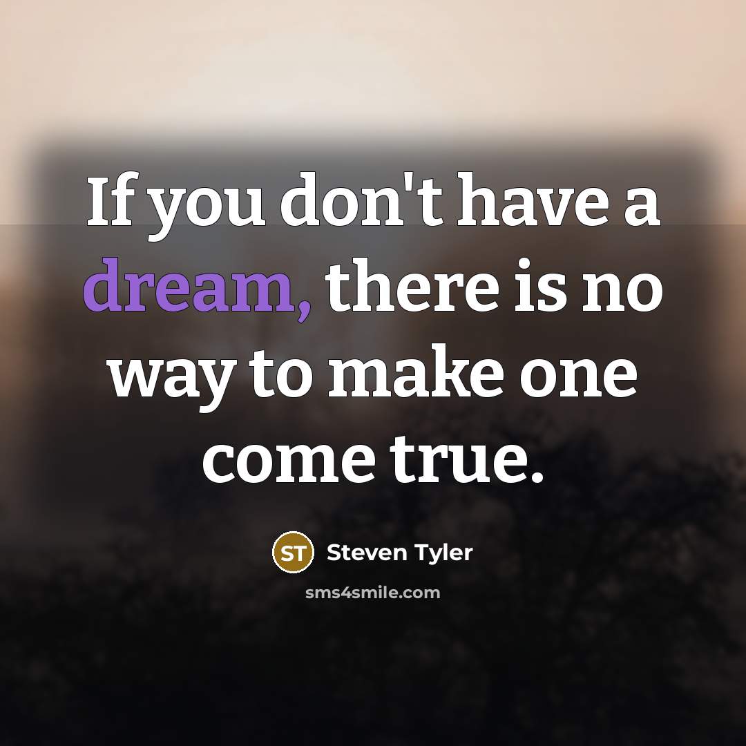 “If you don't have a dream, there is no way to make one come true.” quote by Steven Tyler