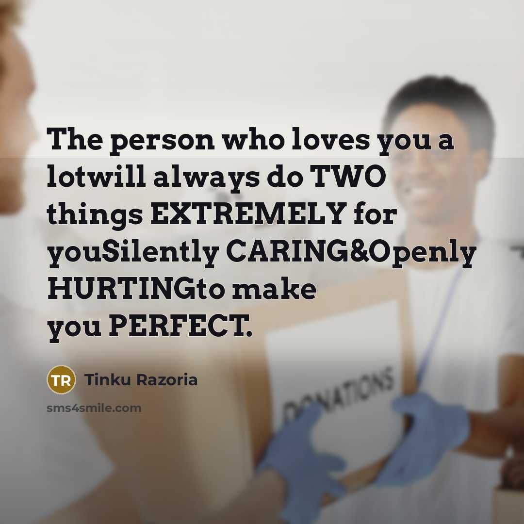 “The person who loves you a lotwill always do TWO…” quote by Tinku Razoria