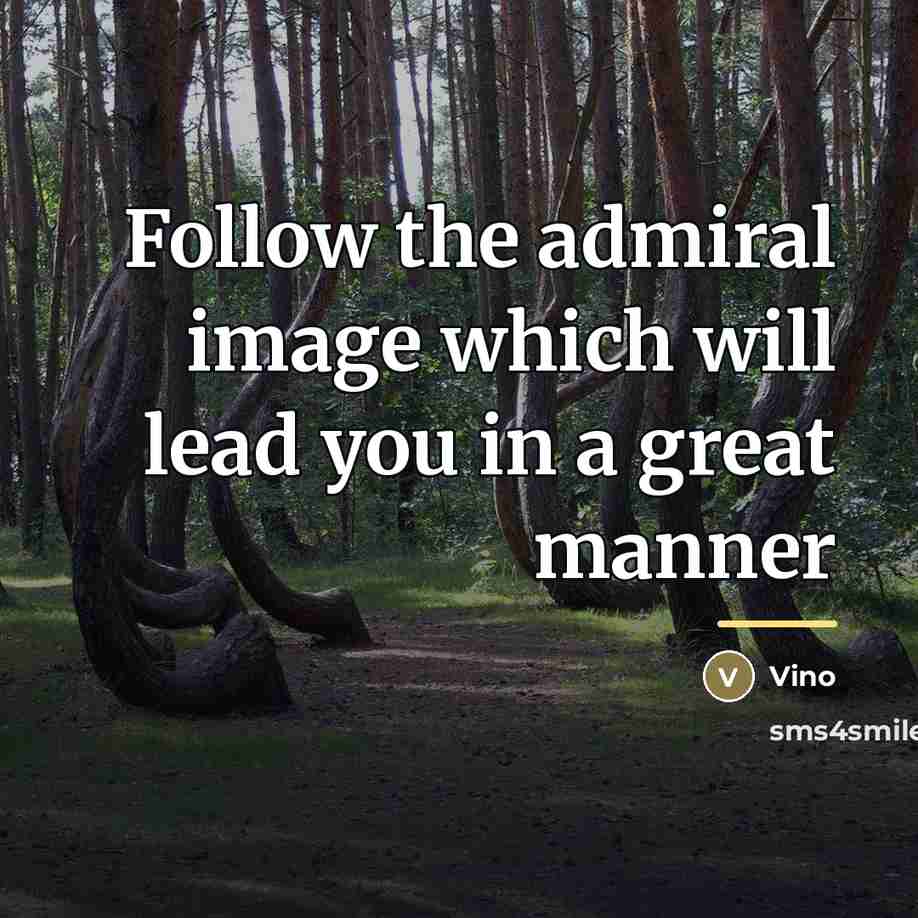 “Follow the admiral image which will lead you in a…” quote by Vino