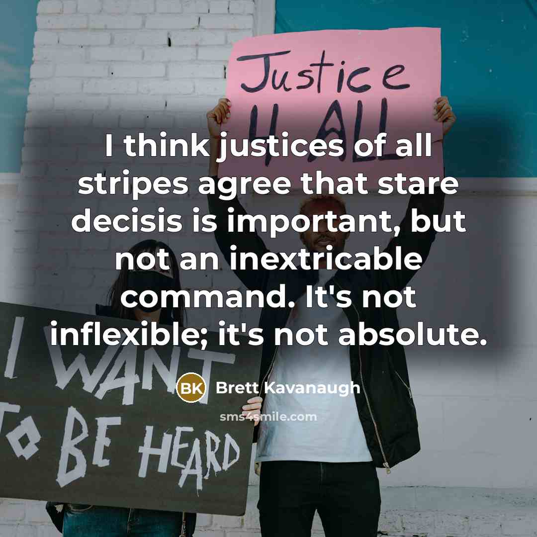 “I think justices of all stripes agree that stare decisis…” quote by Brett Kavanaugh