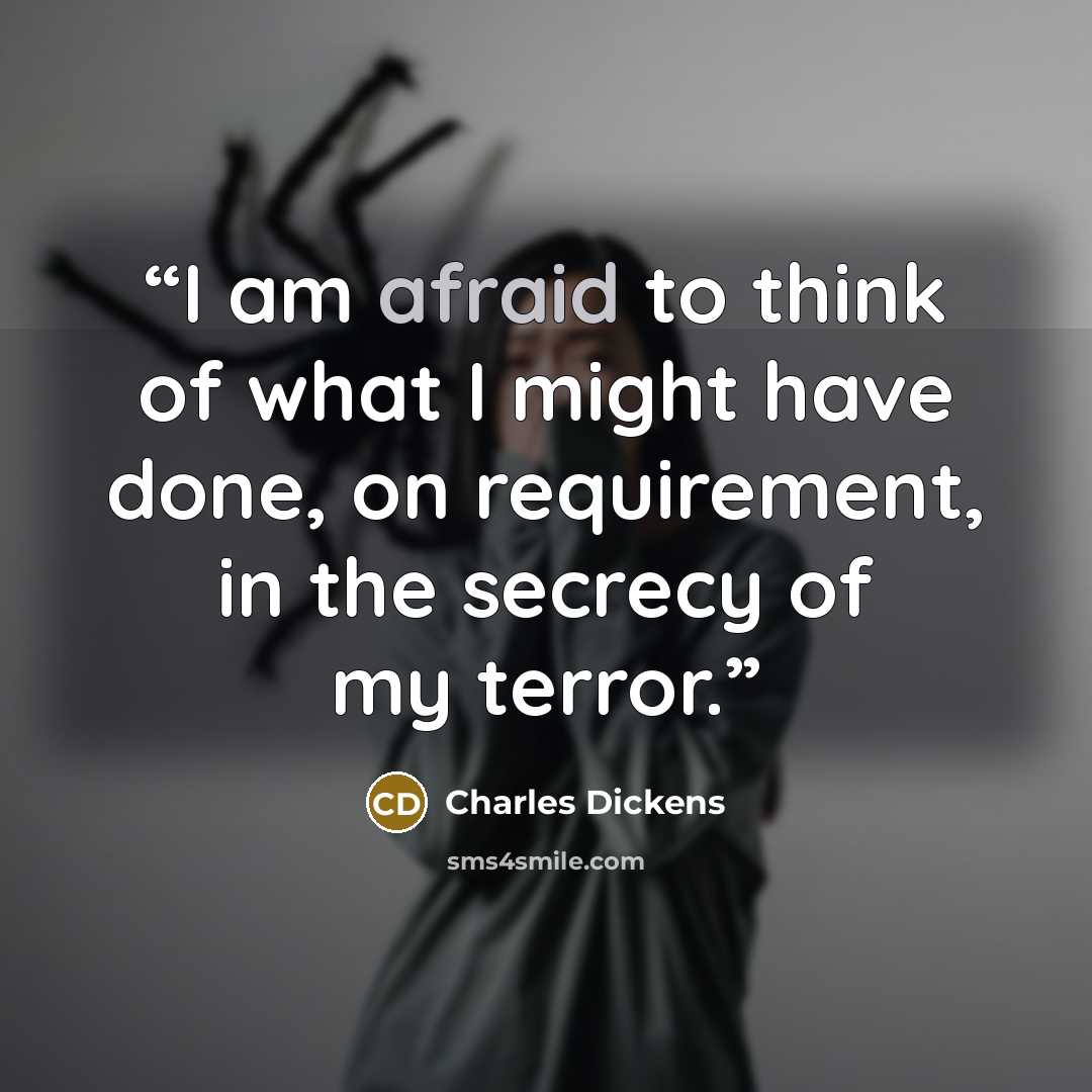 “I am afraid to think of what I might have done, on requirement, in the secrecy of my terror.” quote by Charles Dickens
