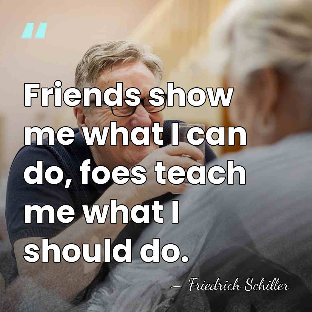 Friends show me what I can do, foes teach me what I&hellip; - Friedrich Schiller