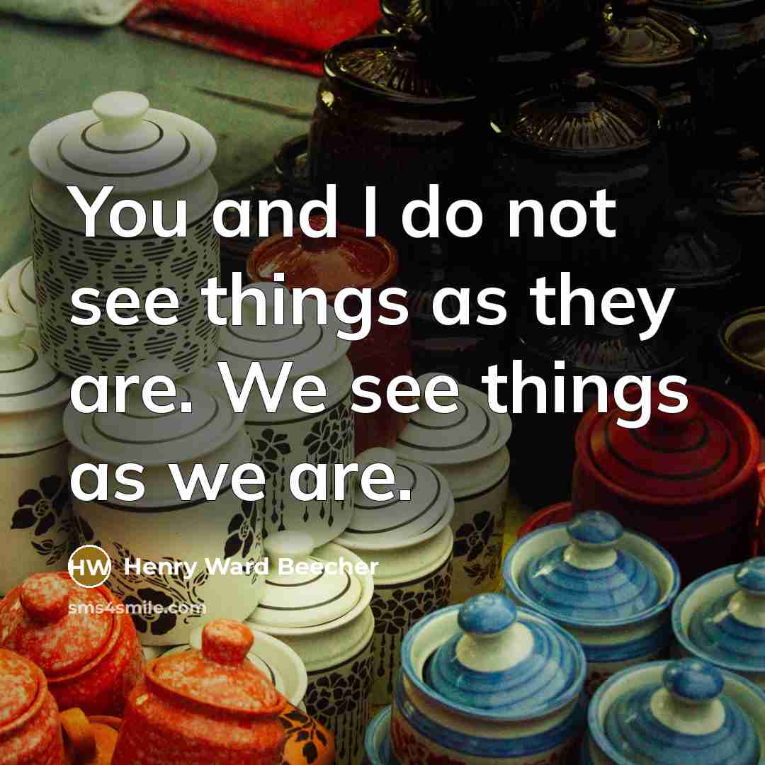 “You and I do not see things as they are.…” quote by Henry Ward Beecher