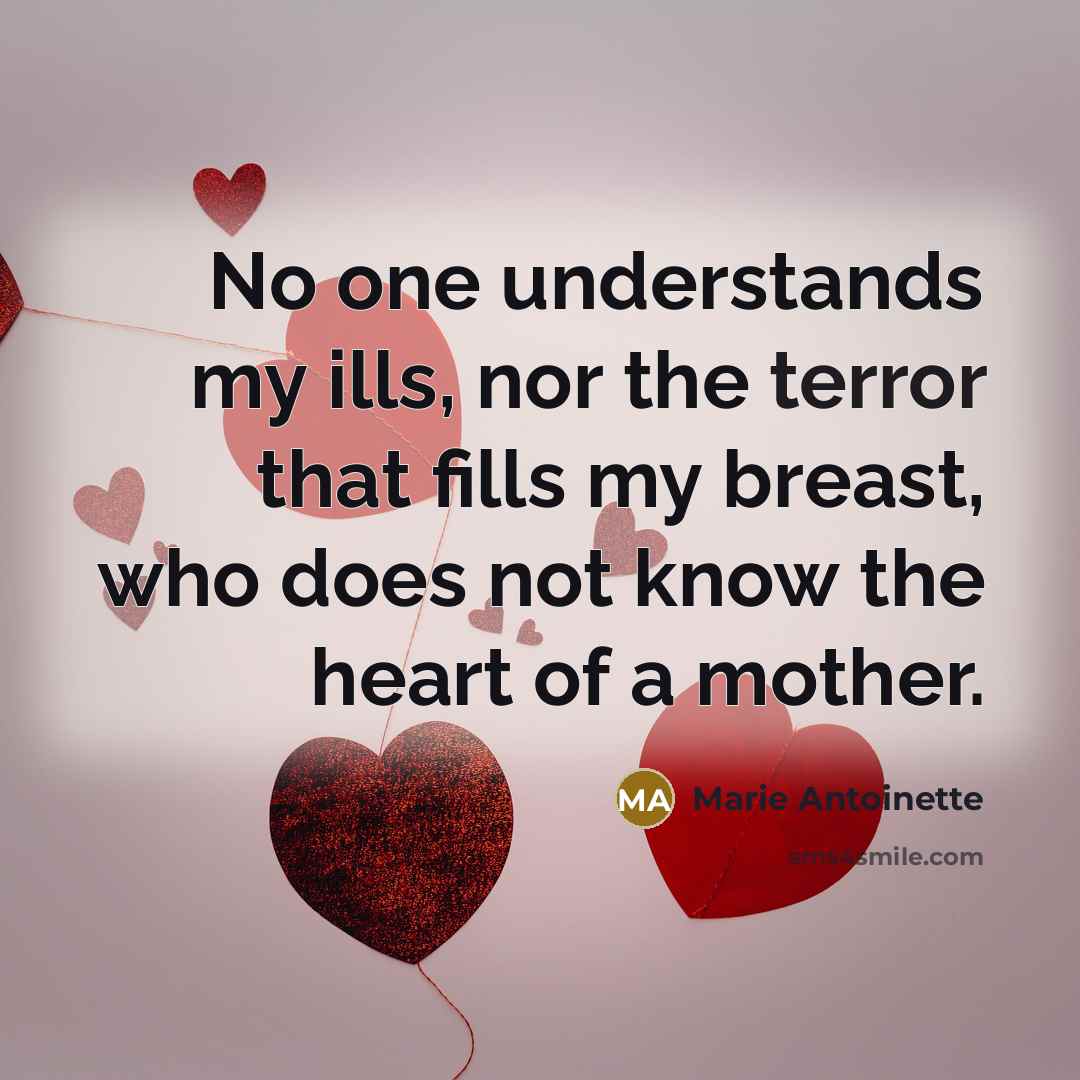 “No one understands my ills, nor the terror that fills…” quote by Marie Antoinette