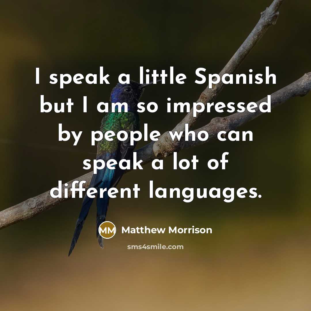 “I speak a little Spanish but I am so impressed…” quote by Matthew Morrison