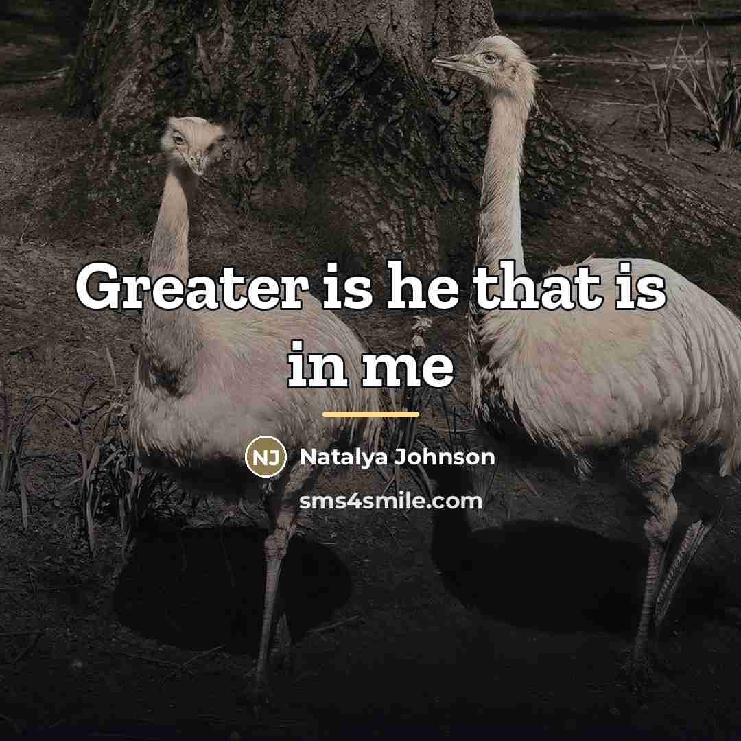 “Greater is he that is in me…” quote by Natalya Johnson