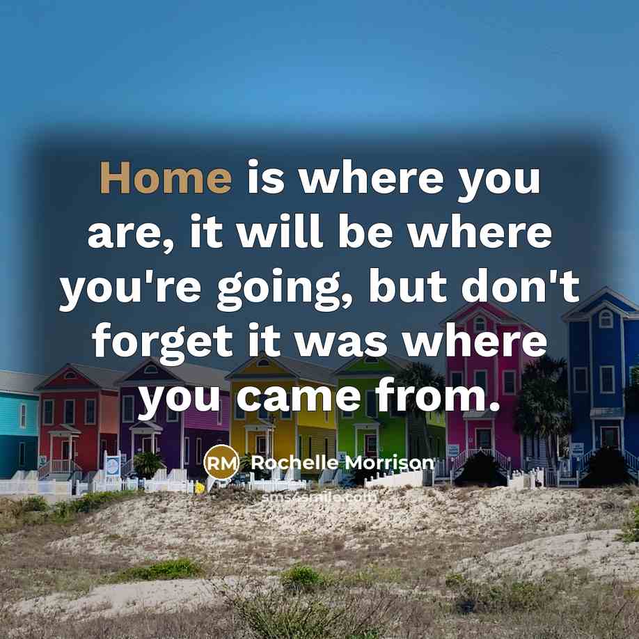 “Home is where you are, it will be where you're…” quote by Rochelle Morrison