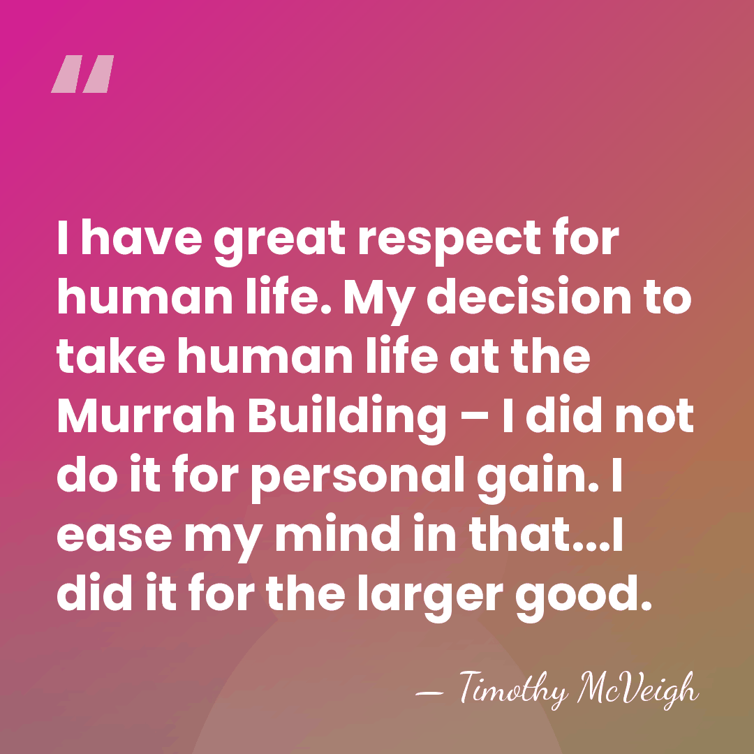 I have great respect for human life. My decision to take human&hellip; - Timothy McVeigh