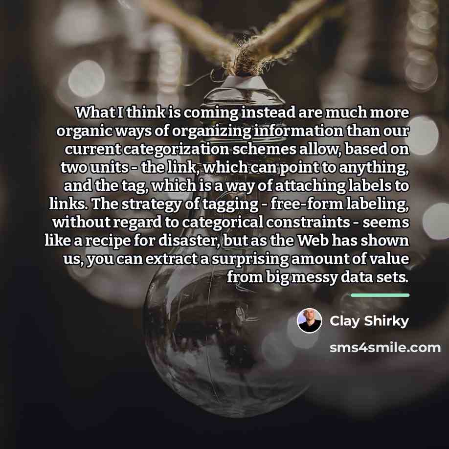 “What I think is coming instead are much more organic…” quote by Clay Shirky