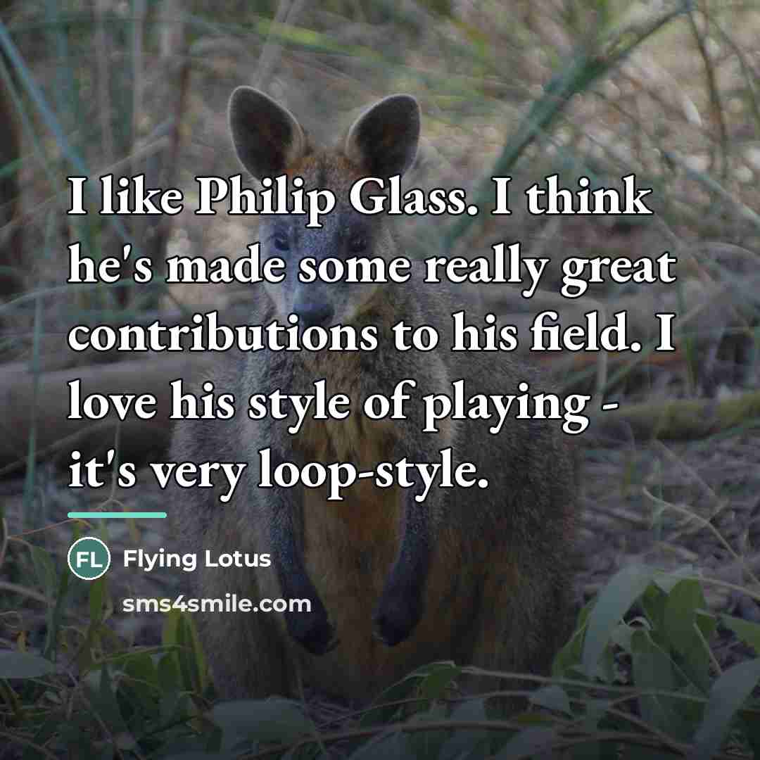 “I like Philip Glass. I think he's made some really…” quote by Flying Lotus