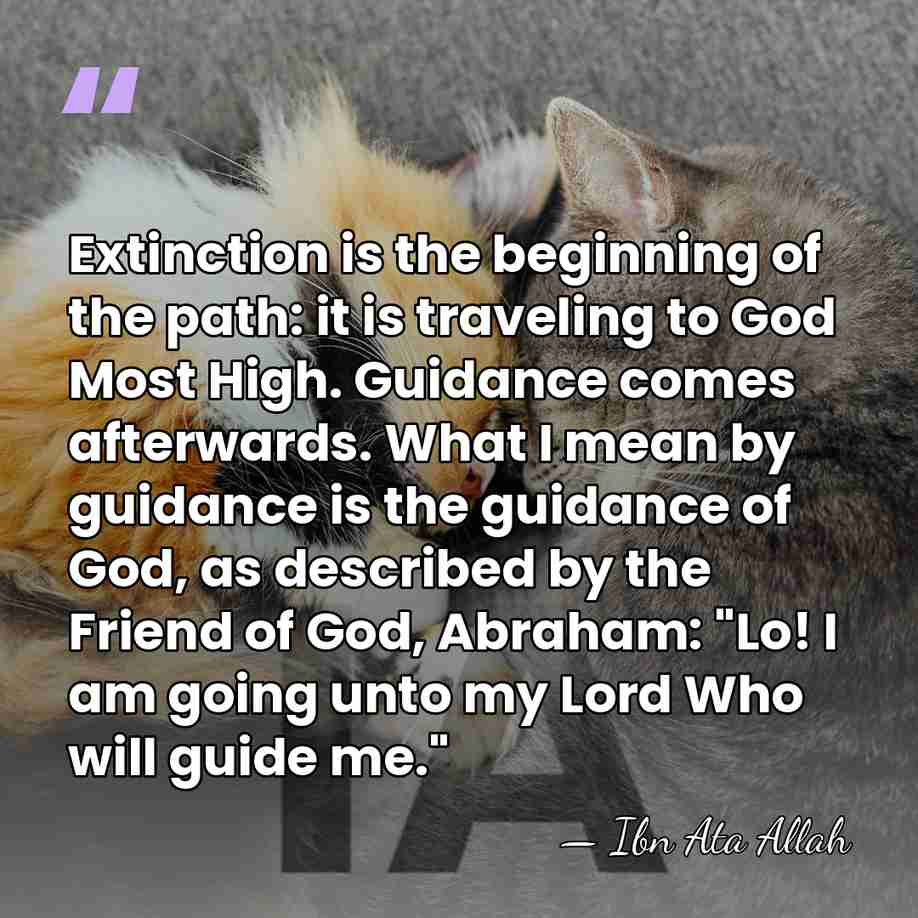 Extinction is the beginning of the path: it is traveling to God&hellip; - Ibn Ata Allah