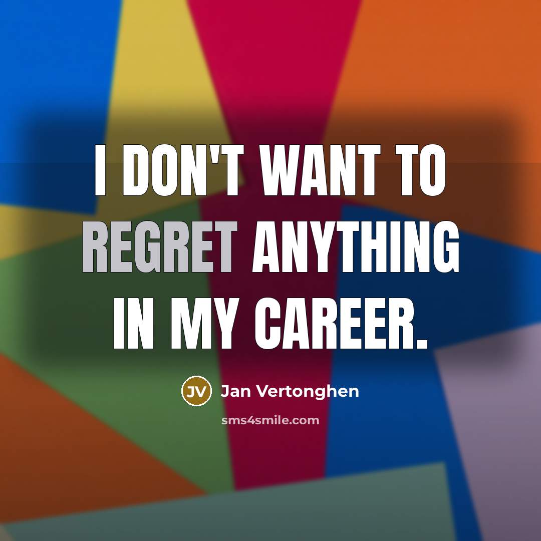 “I don't want to regret anything in my career.…” quote by Jan Vertonghen