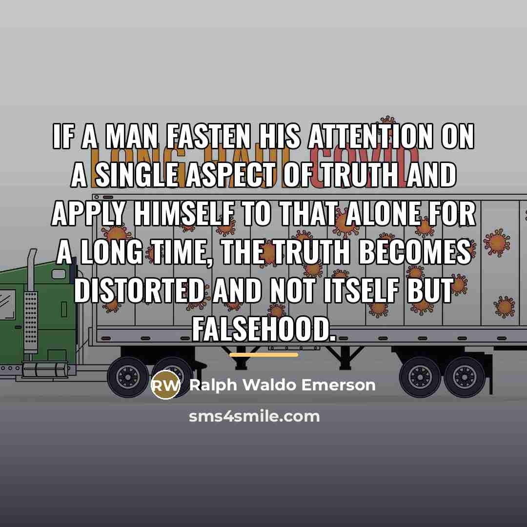 “If a man fasten his attention on a single aspect…” quote by Ralph Waldo Emerson