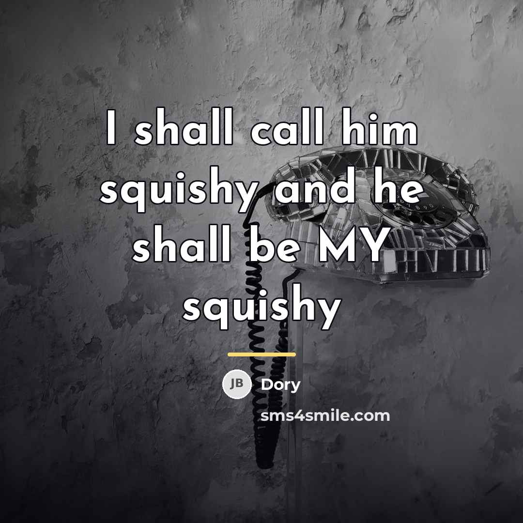 “I shall call him squishy and he shall be MY…” quote by Dory