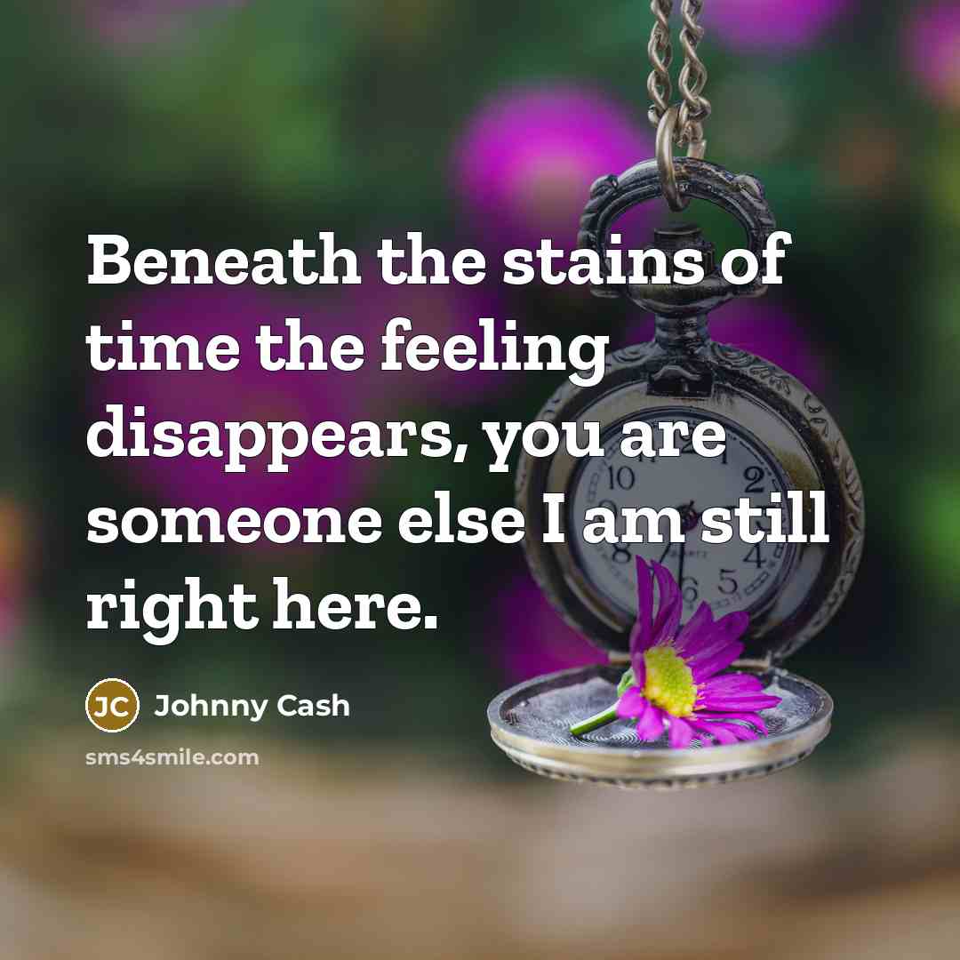 “Beneath the stains of time the feeling disappears, you are…” quote by Johnny Cash