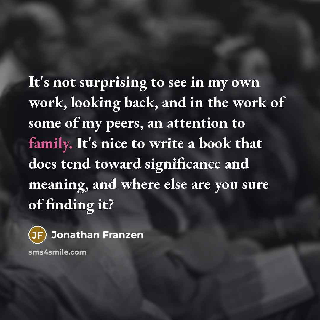 “It's not surprising to see in my own work, looking…” quote by Jonathan Franzen