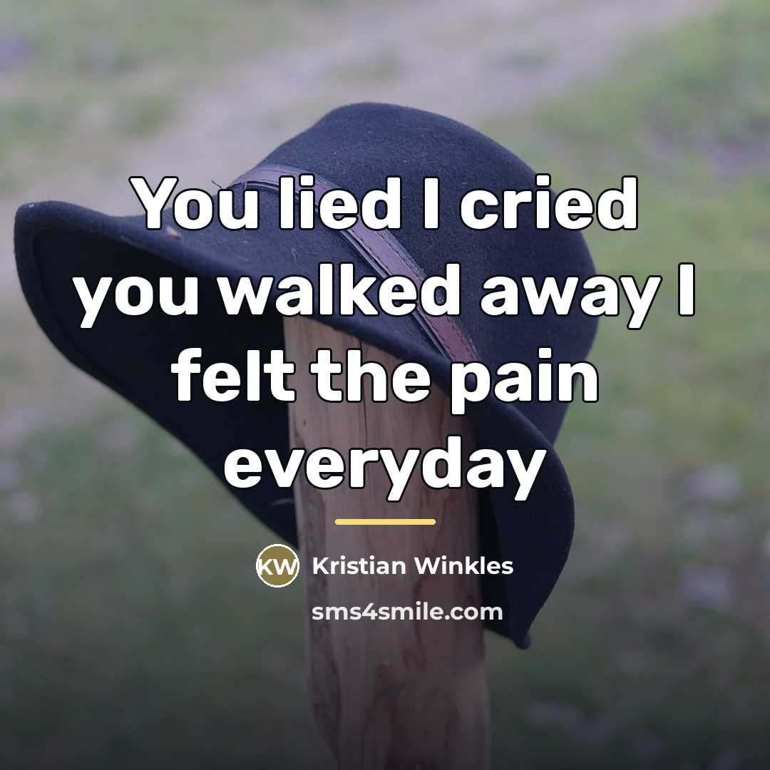 “You lied I cried you walked away I felt the…” quote by Kristian Winkles