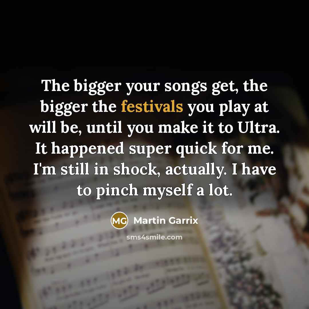 “The bigger your songs get, the bigger the festivals you…” quote by Martin Garrix