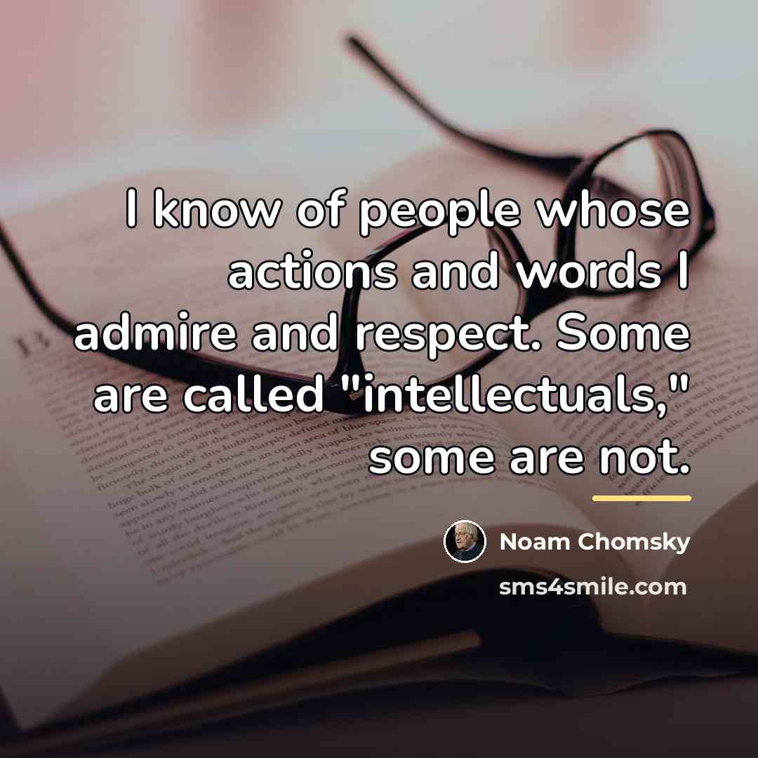 “I know of people whose actions and words I admire…” quote by Noam Chomsky