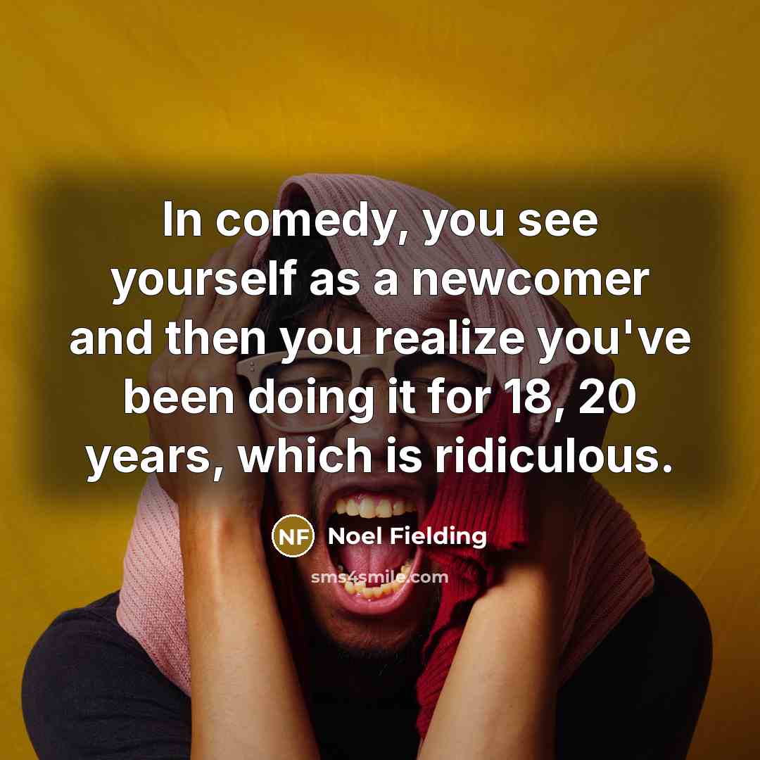 “In comedy, you see yourself as a newcomer and then…” quote by Noel Fielding