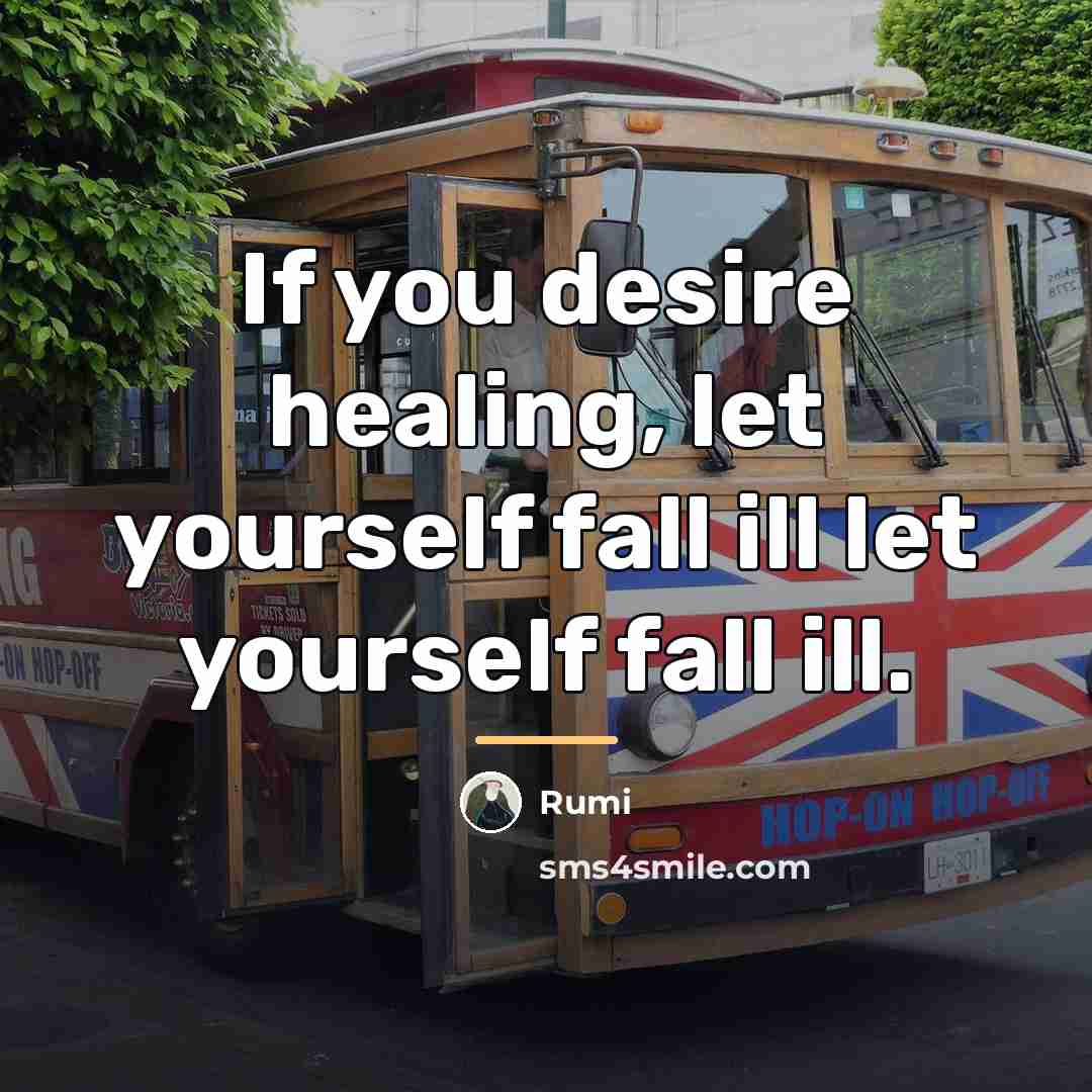 “If you desire healing, let yourself fall ill let yourself…” quote by Rumi