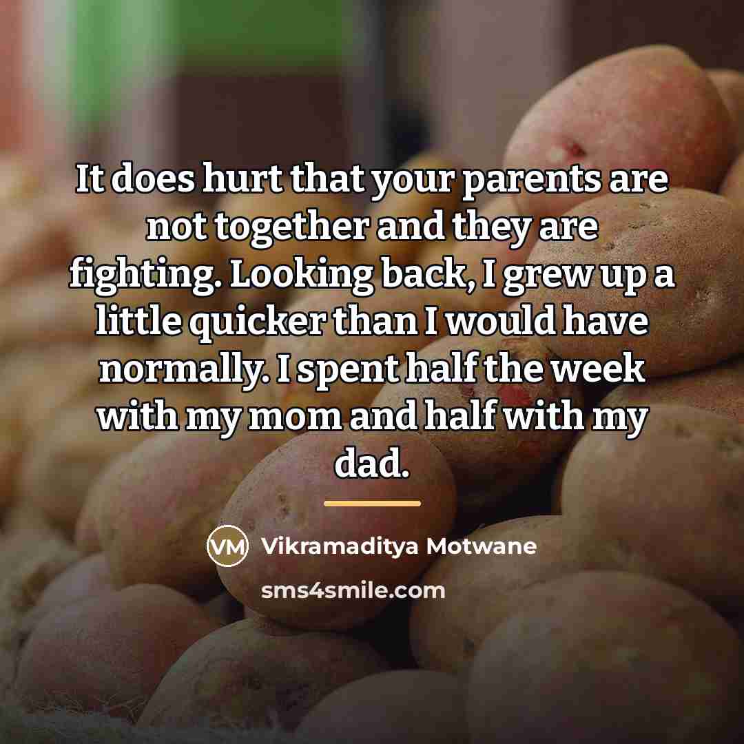 “It does hurt that your parents are not together and…” quote by Vikramaditya Motwane