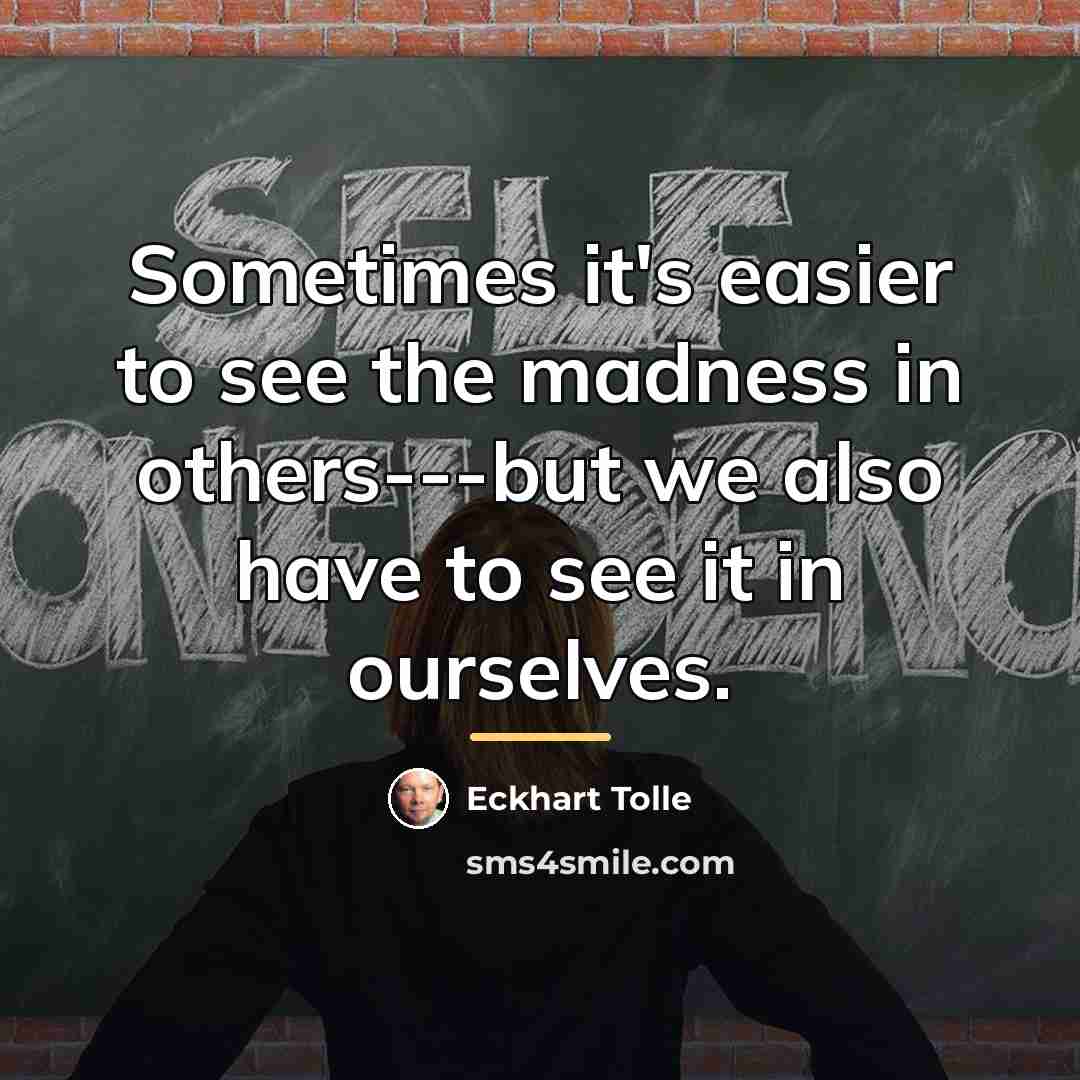 “Sometimes it's easier to see the madness in others---but we…” quote by Eckhart Tolle