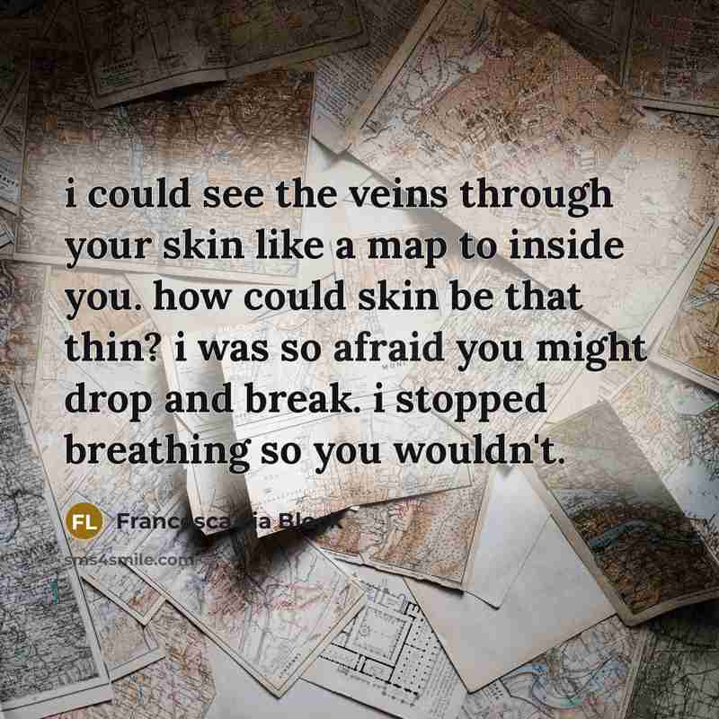 “i could see the veins through your skin like a…” quote by Francesca Lia Block