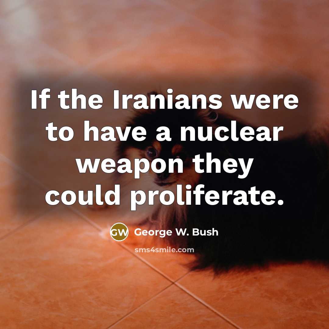 “If the Iranians were to have a nuclear weapon they…” quote by George W. Bush