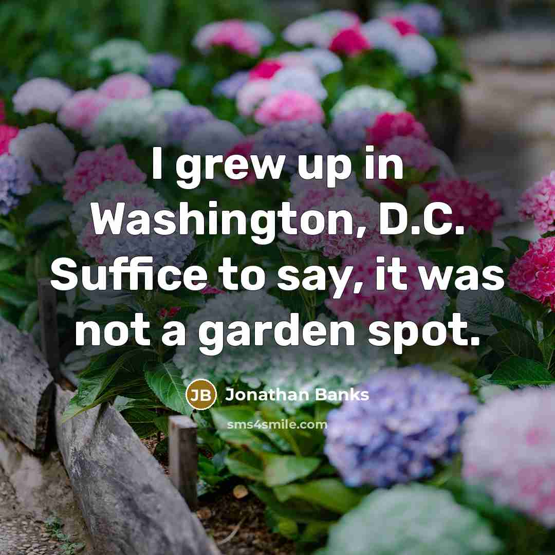 “I grew up in Washington, D.C. Suffice to say, it…” quote by Jonathan Banks