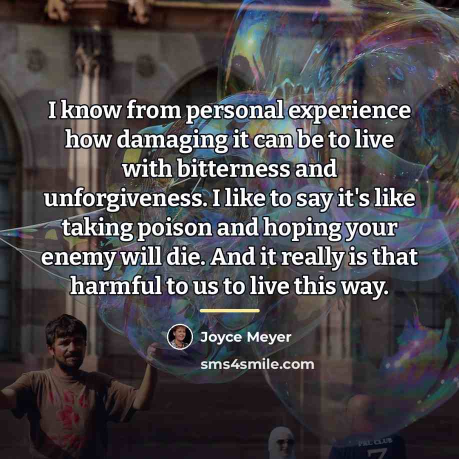 “I know from personal experience how damaging it can be…” quote by Joyce Meyer