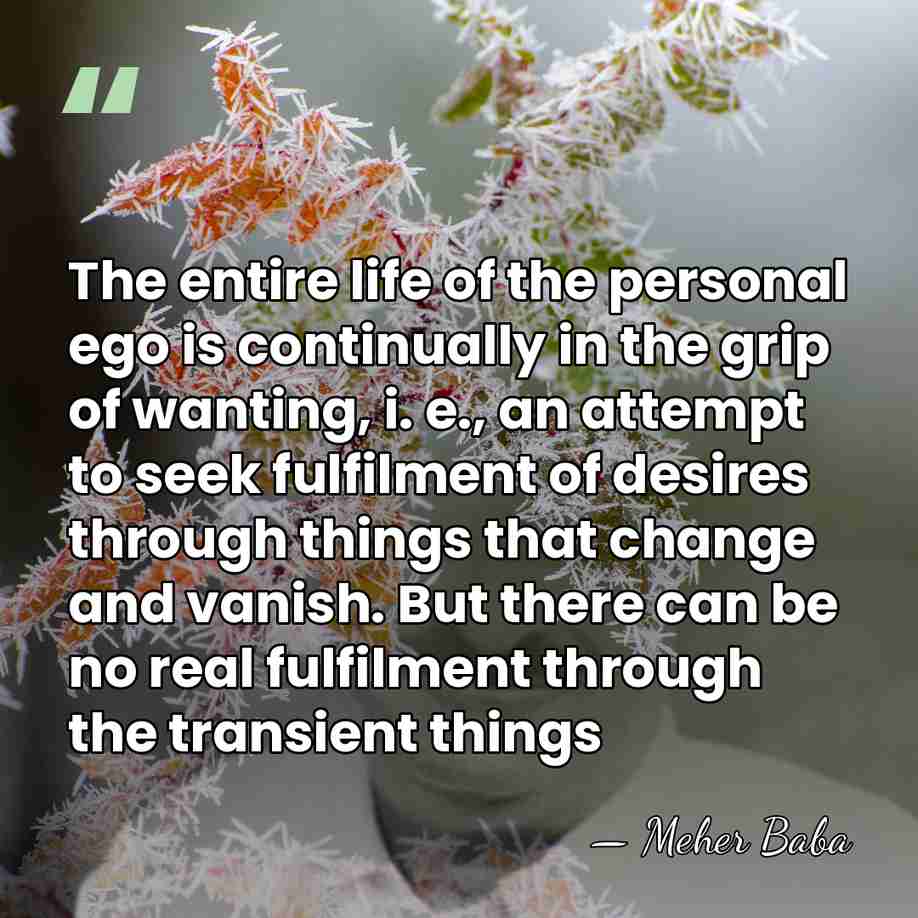 The entire life of the personal ego is continually in the grip&hellip; - Meher Baba