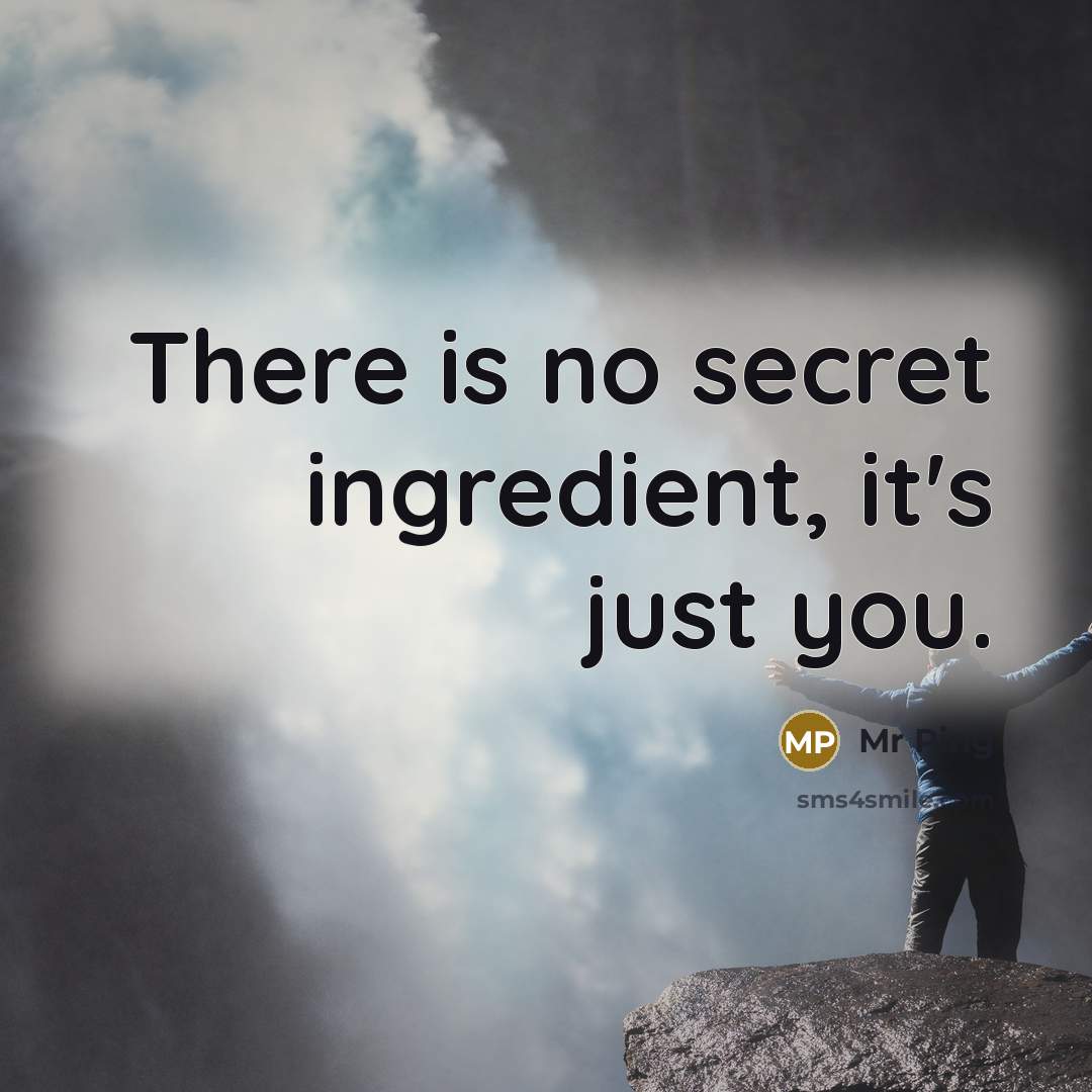 “There is no secret ingredient, it's just you.…” quote by Mr Ping