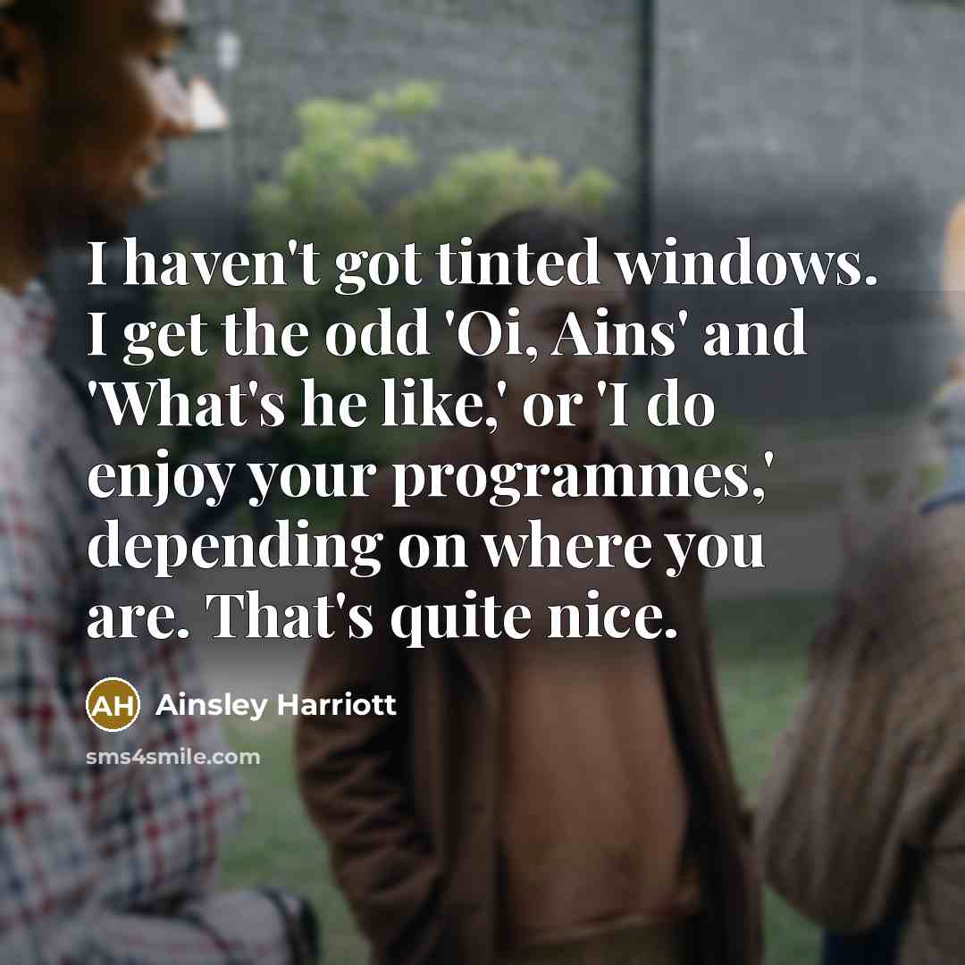 “I haven't got tinted windows. I get the odd 'Oi,…” quote by Ainsley Harriott