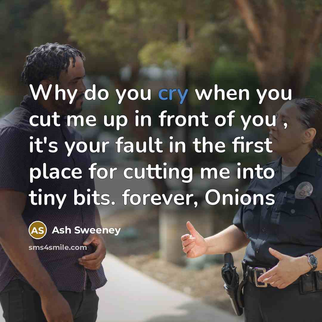“Why do you cry when you cut me up in…” quote by Ash Sweeney