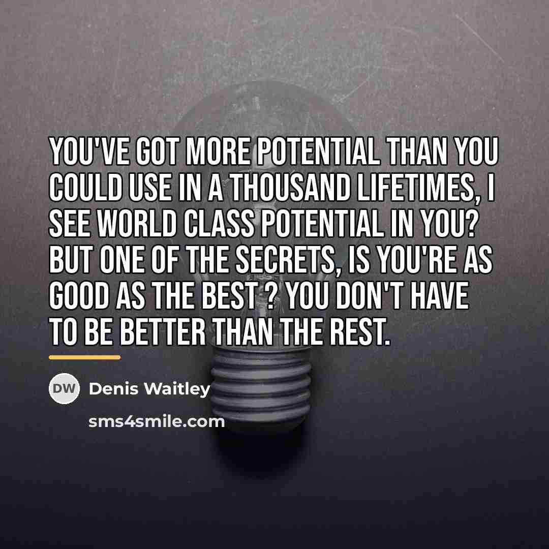 “You've got more potential than you could use in a…” quote by Denis Waitley