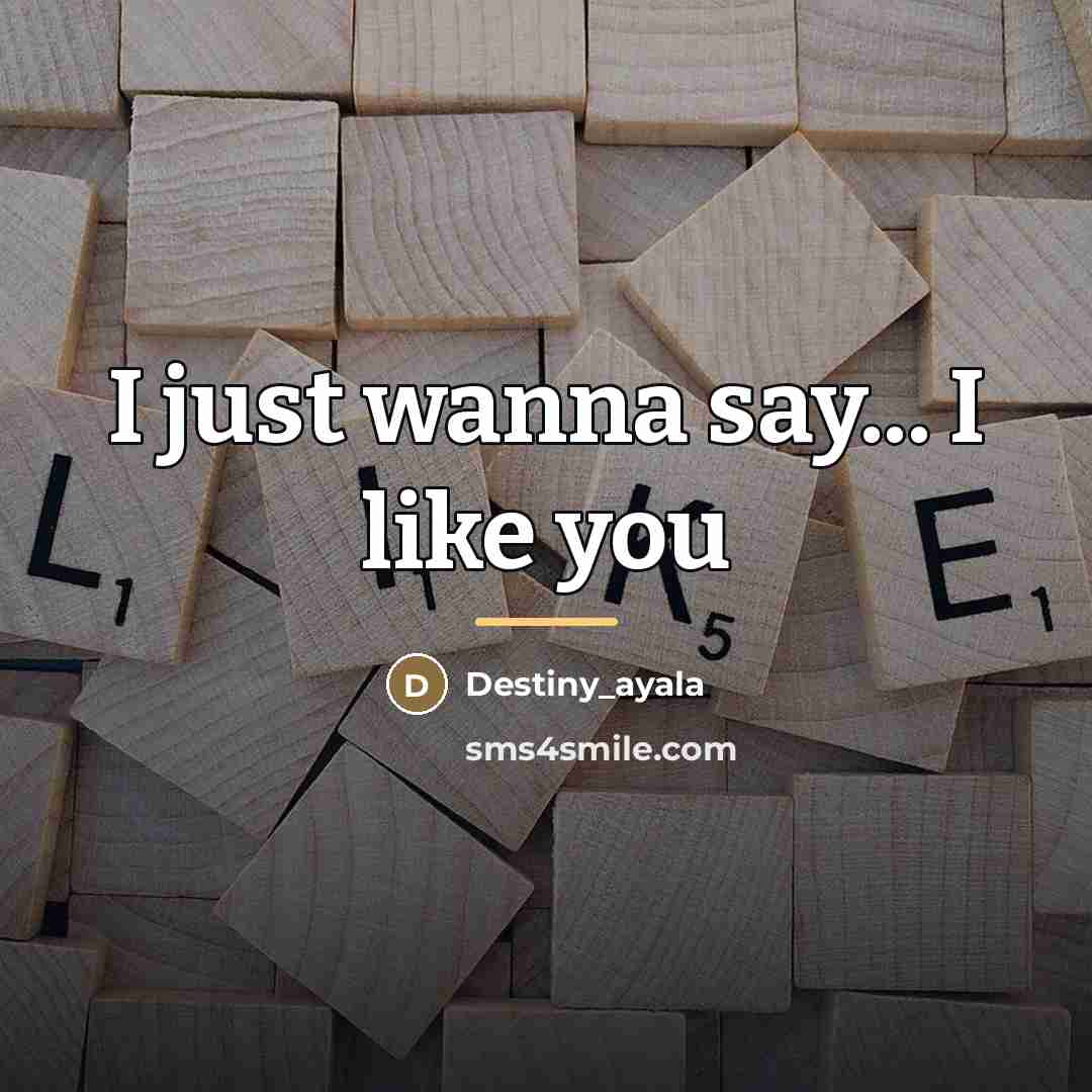 “I just wanna say... I like you…” quote by Anonymous