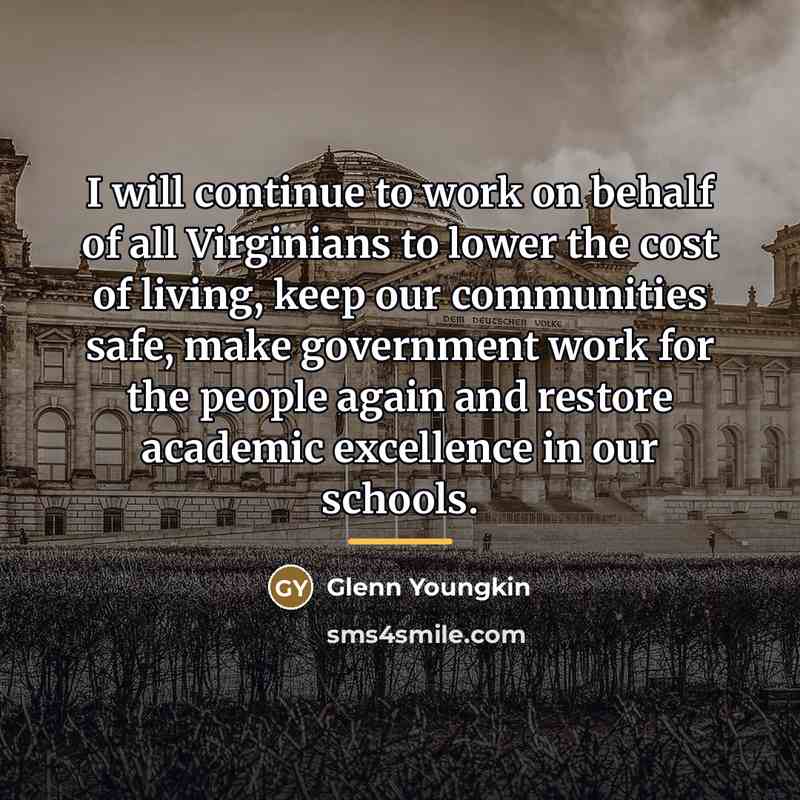 “I will continue to work on behalf of all Virginians…” quote by Glenn Youngkin