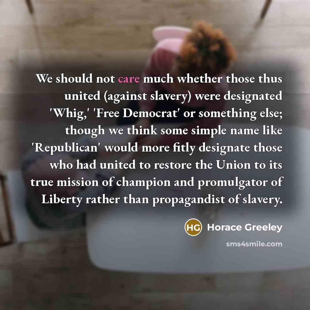 “We should not care much whether those thus united (against…” quote by Horace Greeley
